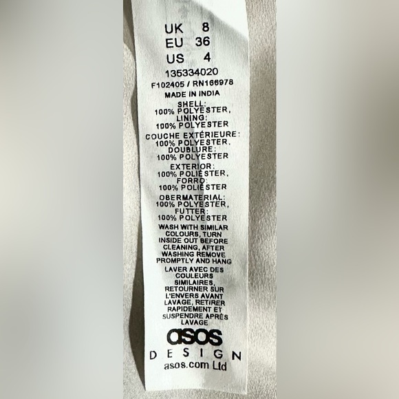 ASOS DESIGN Long Sleeve Pleated Drawstring Bodice Maxi Dress Watercolor Chiffon - Picture 10 of 10